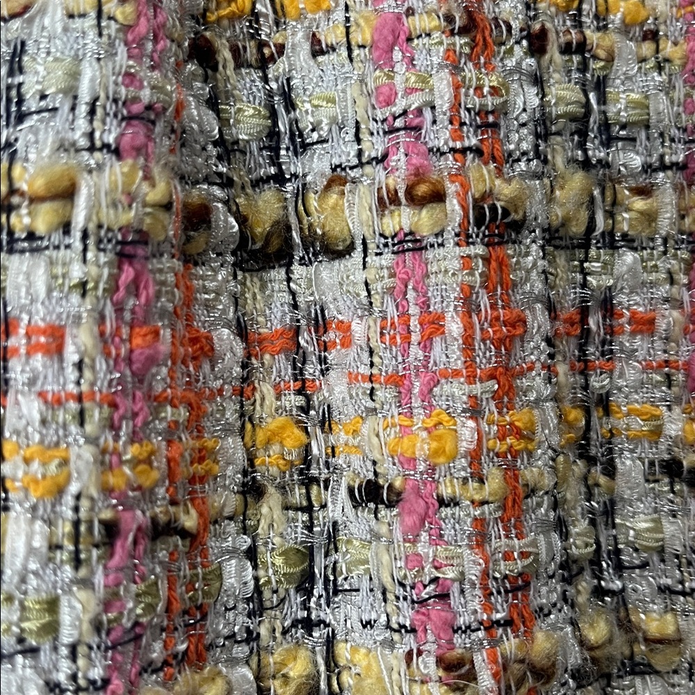 EUC Trina Turk made USA white lace bodice and multi boucle skirt sz4 QUALITY - Picture 6 of 10